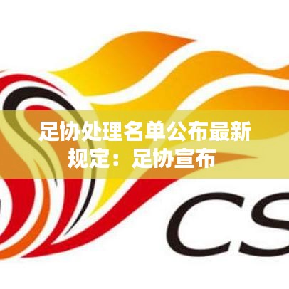 足协处理名单公布最新规定：足协宣布 