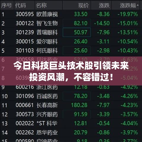 今日科技巨头技术股引领未来投资风潮，不容错过！