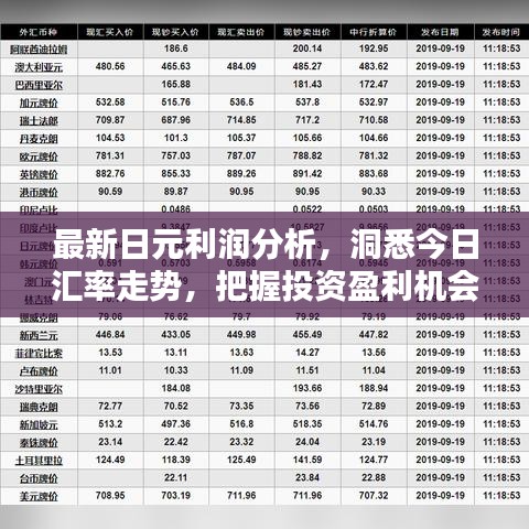 最新日元利润分析，洞悉今日汇率走势，把握投资盈利机会